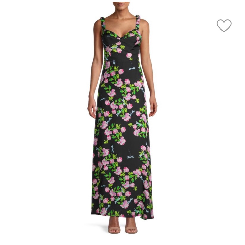 Cynthia Rowley ten rose silk maxi dress size 2 NWT